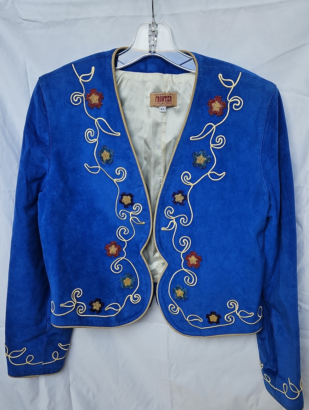 Phoenix Frontier Collection Beaded Bolero Suede Jacket XL